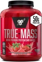 BSN TRUE- MASS Weight Gainer, Muscle Mass Gainer Powder, Strawberry Milkshake, 5.82 Pound