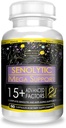 Dukungan Senolytic ACTIF dengan 15 + Factors Lanjutan - Non- GMO, Fast- Acting, Dibuat di AS, 60 Cacah