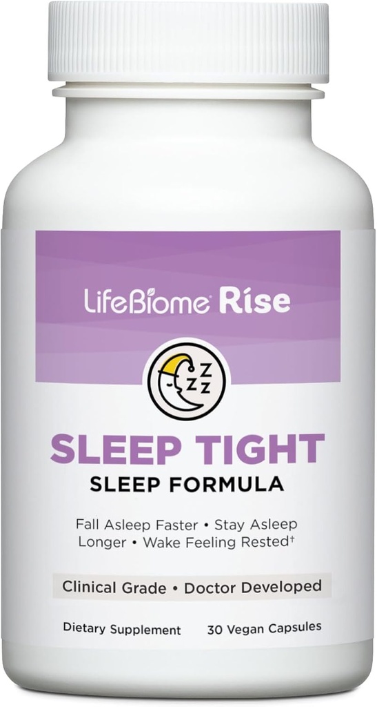 LifeBiome Directions Sehat Rise Tired Tired with Afficurate and Extended- Release Melonalin Plus GABA in Innovable Microbeadlets Helping You Wind Down Fast for Deep, Restful Zzzs
