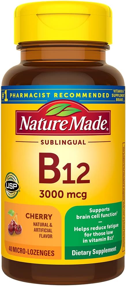 Nature Made Vitamin B-12 3000 MCG Sublingual, 40 Count (Paket 3)