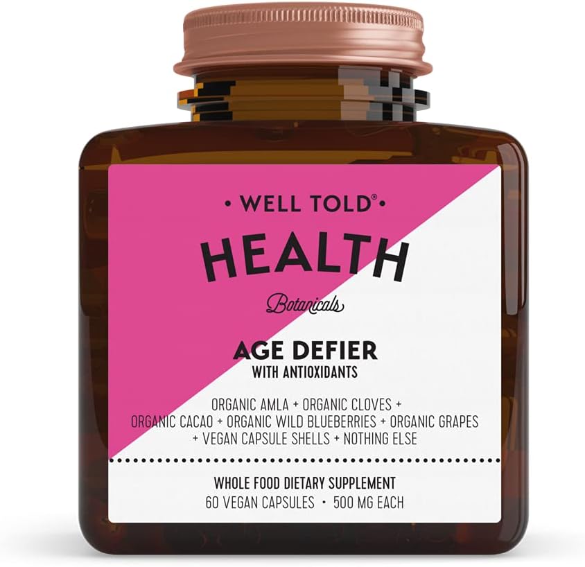 Baik Dikatakan Anti- Aging Skin Suppplement Health Age Defier dengan Organic Amla, Cacao, dan Resveratrol dari Graps Organik - Non-GMO + Vegan (60 Capsules)