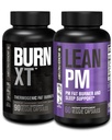 Jacked Factory Burns XT Thermogenic Fat Burner - Appetite Suppresan & Nootropic Energy Booster (90 Capsules) & Lean PM Woss Supplemen, Sleep 124; (60 Capsules)