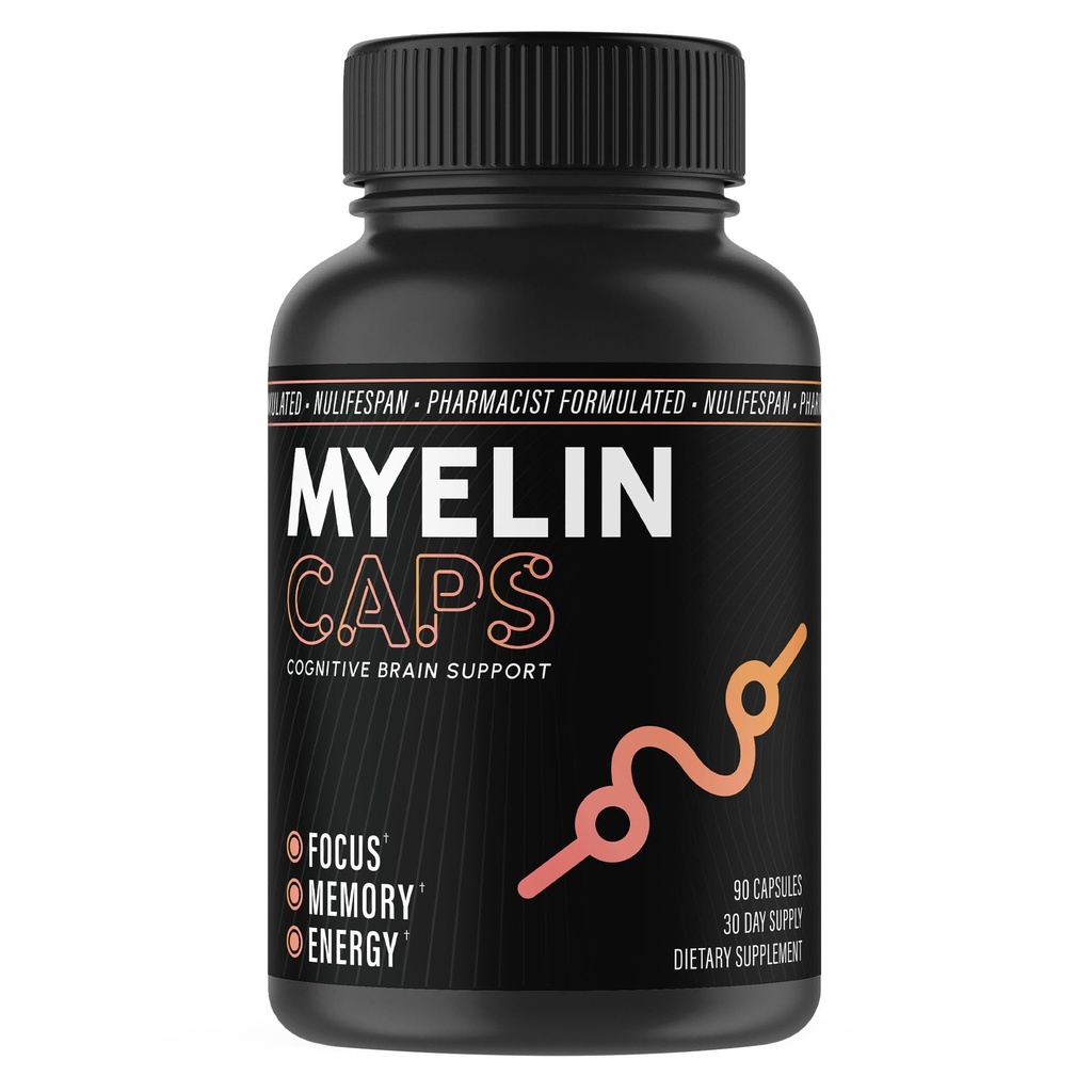 Myelin Caps, Suplemen Kesehatan Otak, Suplemen Fokus & Kesehatan Otak, AlphaSize, Memori dan Kognitif Dukungan Fungsi, Gluten- Bebas, Non- GMO (90 Kapsul)