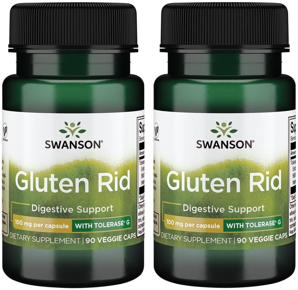 Swanson Gluten Led dengan Tolerase G 100 mg 90 Veg Caps (2 Pack)