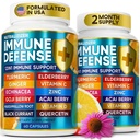 12 dalam 1 Premium Immune Defense Vitamin - Imune Suplemen w / Vitamin D3 5000 IU Vitamin 1000mg Zinvouring - Luxe Choice for Premium Immune Dukung - dengan Echinacea Elderberry dan Ginger - 120 Caps