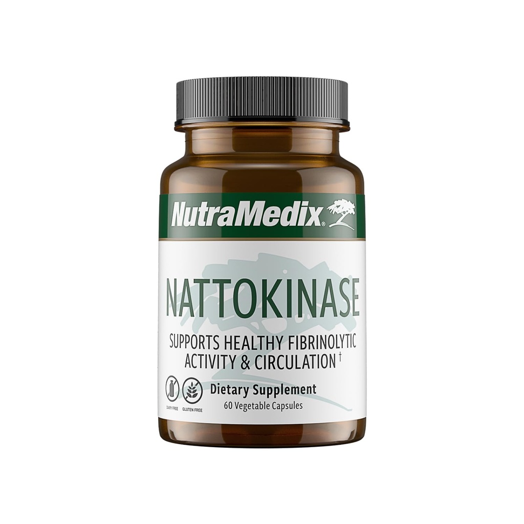 NutraMedix Nattokinase Suplement - Nattokinase 2000 FU per Serving - Formulated for to Dukung Heart Health and Healthy Circulation - Gluten + Dairy- Free (60 Capsules)