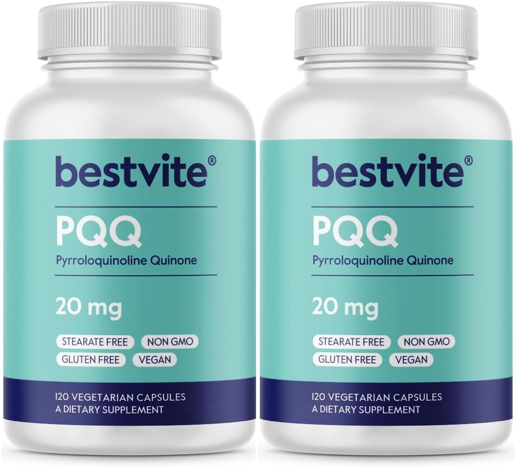 BestVITE PQQ 20mg (Pyrrrroloquinoline Quone) (240 Vegetarian Capsules) (120 x 2)