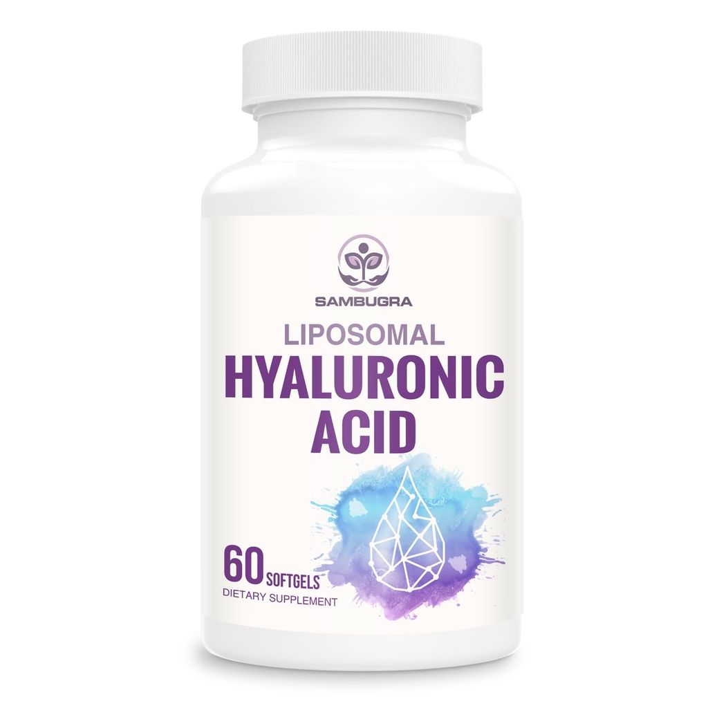 Lipomal Hyaluronic Acid 1000mg, BiovabillibilililibilyHyaluronic Capsules, Tambahan Dietary Skin and Bones, 60 Capsules