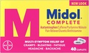 Midol Complete Menstrual Relief Caplets dengan Acetaminophen untuk Relief Symptom Menstrual - 40 Count (Paket 3)