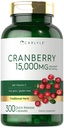 Carlyle Cranberry Pills 15000mg 124; 300 Capsules 124; Herb Extract Suplement; untuk Perempuan dan Pria 124; dengan Vitamin C 124; Non-GMO & Gluten Bebas