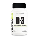 NutraBio Vitamin D (2000 IU), Dukungan Imune - 90 Kapsul Vegetable