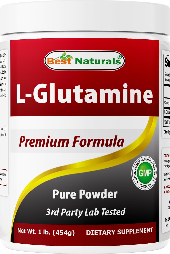 Powder L-Glutamine Terbaik - 1 Pound - 100% Bentuk Bebas dan Murni - Glutamine Recovery Powder - Secara klinis Proven Recovery Aid for Men and Women (817716014555)