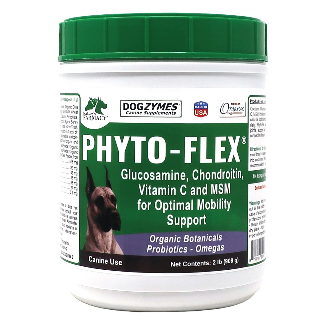 Dogzymes Phyto Flex - Glucosamine, Chondroitin, MSM dan Hyaluronic Acid... (2 Pound)