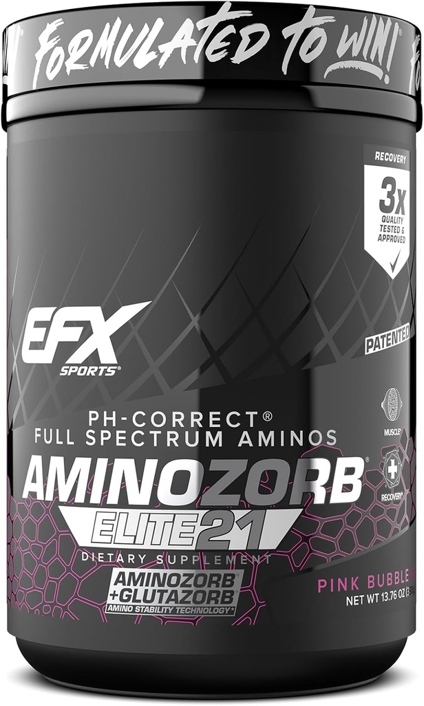 EFX Sports AminozOrb Elite 21: 124; Phon. benar, Full Spectrum Aminos + Glutamine 124; Escule Aminos Aminos Amin4; Zero Sugars 124; 30 Pelayan (Pink Bubblegum)