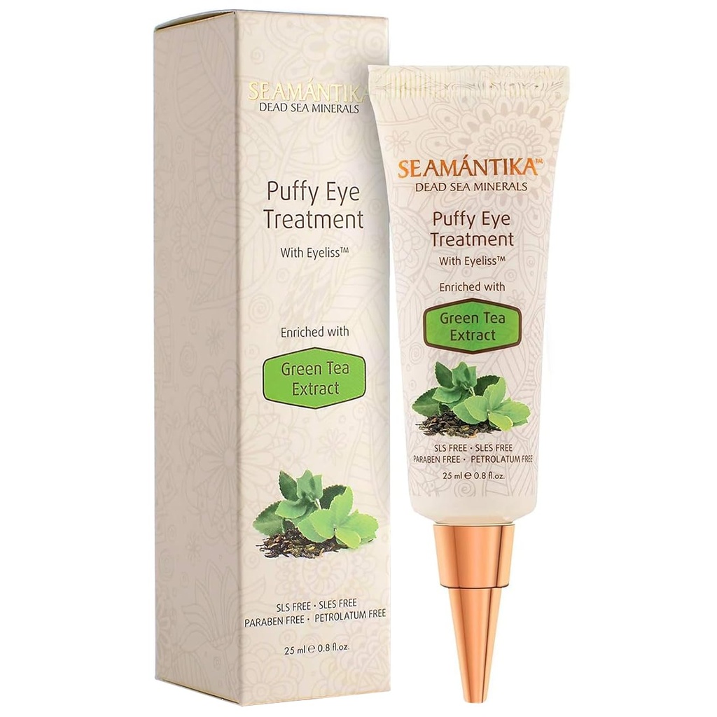 Puffy Eye Treatment Instant results - Alami Eliminate Wrinkles, Puffiniss, Dark Circle and Bags in Minutes - Hydrating Eye Cream w / Green Tea Extract, Mineces Sea Mati oleh SEAMANTIKA - .8 FAl.oz.