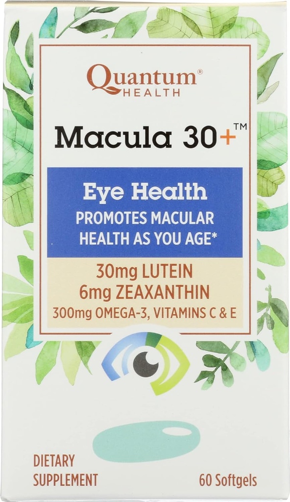 Kesehatan Kuantum Makula 30 + Kesehatan Mata, 60 Softgels (Paket 1)