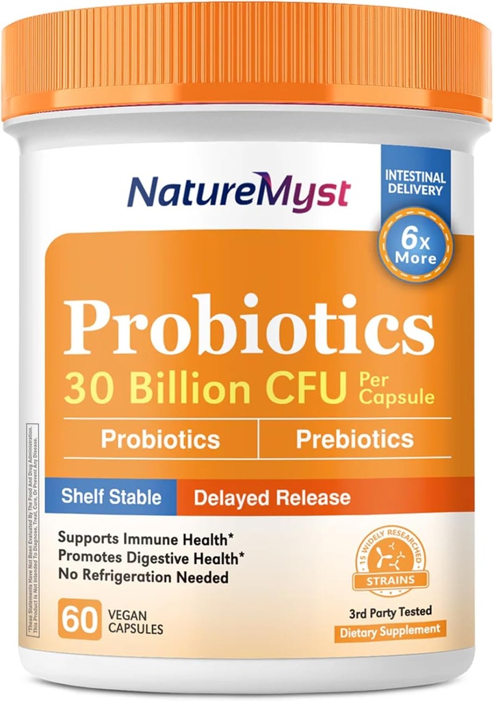 Protes, 30 Milyar CFU, 15 Strains, dengan Pregities for Men and Women, Gut Health, Imune & Digetical Support, Shelf Stable, Delayed Rilis, 60 Vegan Caps