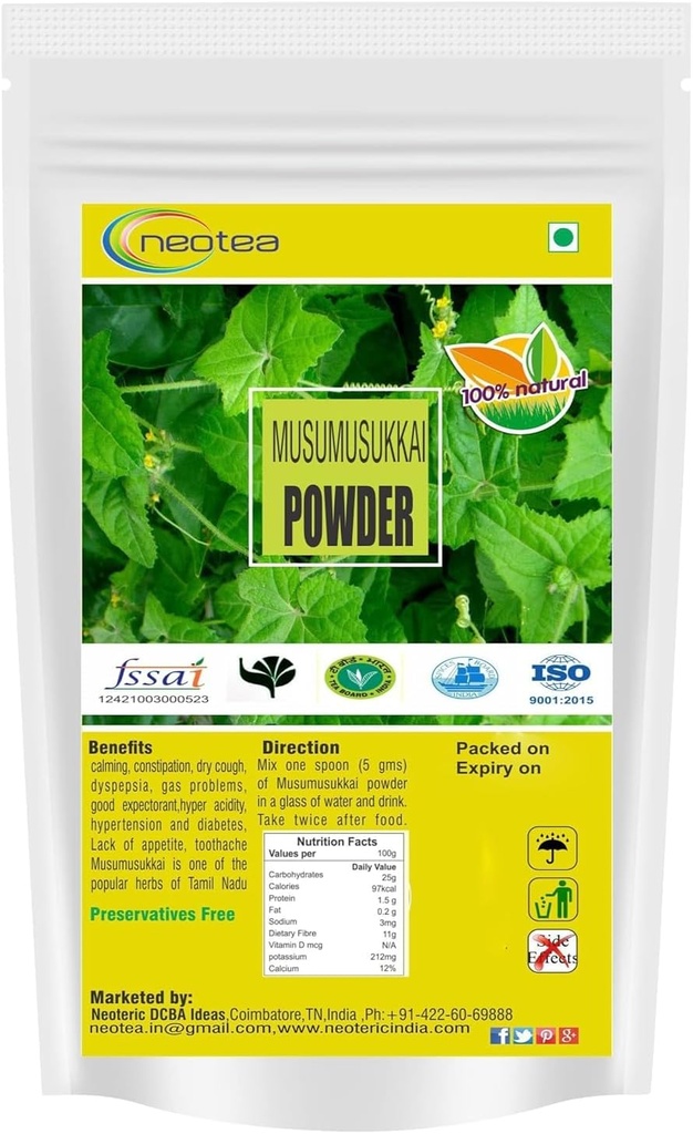 neotea Flax Musukakkai Powder 124; Mukai Maderstatana Powder 300 Gm Pack dari 1 12.4; Natural Herbal Suplemen; Organik dan Non-GMO 124; Ayurvedic Wellness dan Dukungan Kesehatan
