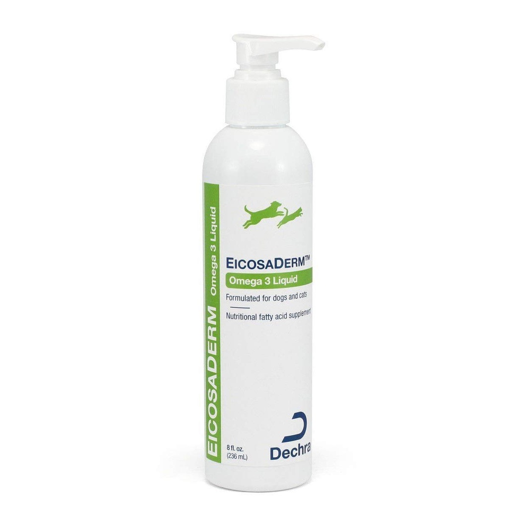 Dechra EicosaDerm Omega 3 Liquid for Dogs & Cats - Nutration Fatty Acids Suplemen, 8 Fl Oz (Paket 1)