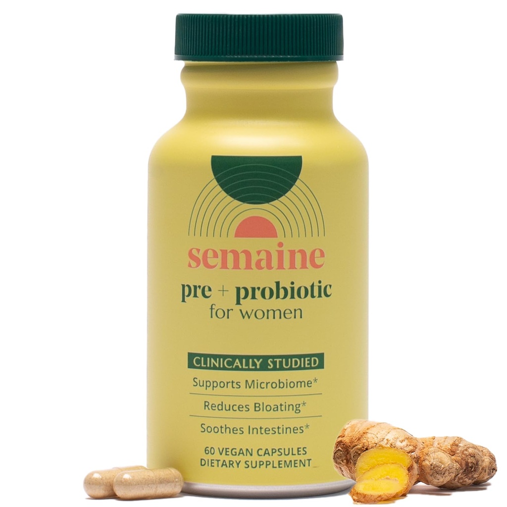Semin Super Pounted Prebiotic + Probiotic for Women, Effective 3-in- 1 Multi-Action Formula ke Kesehatan Gut Neffed, Soothe IBS, Dukung Bloat Relief & Imuniunity Boost, Clinically (60)