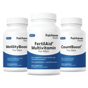 Fairhaven Health FertiIid for Men, MotilityBoost, and Counthuge Combo 124; Fertilitas Suplemen Pria, Fertilitas Pria dengan Konsep baginya Prenatal Vitamin