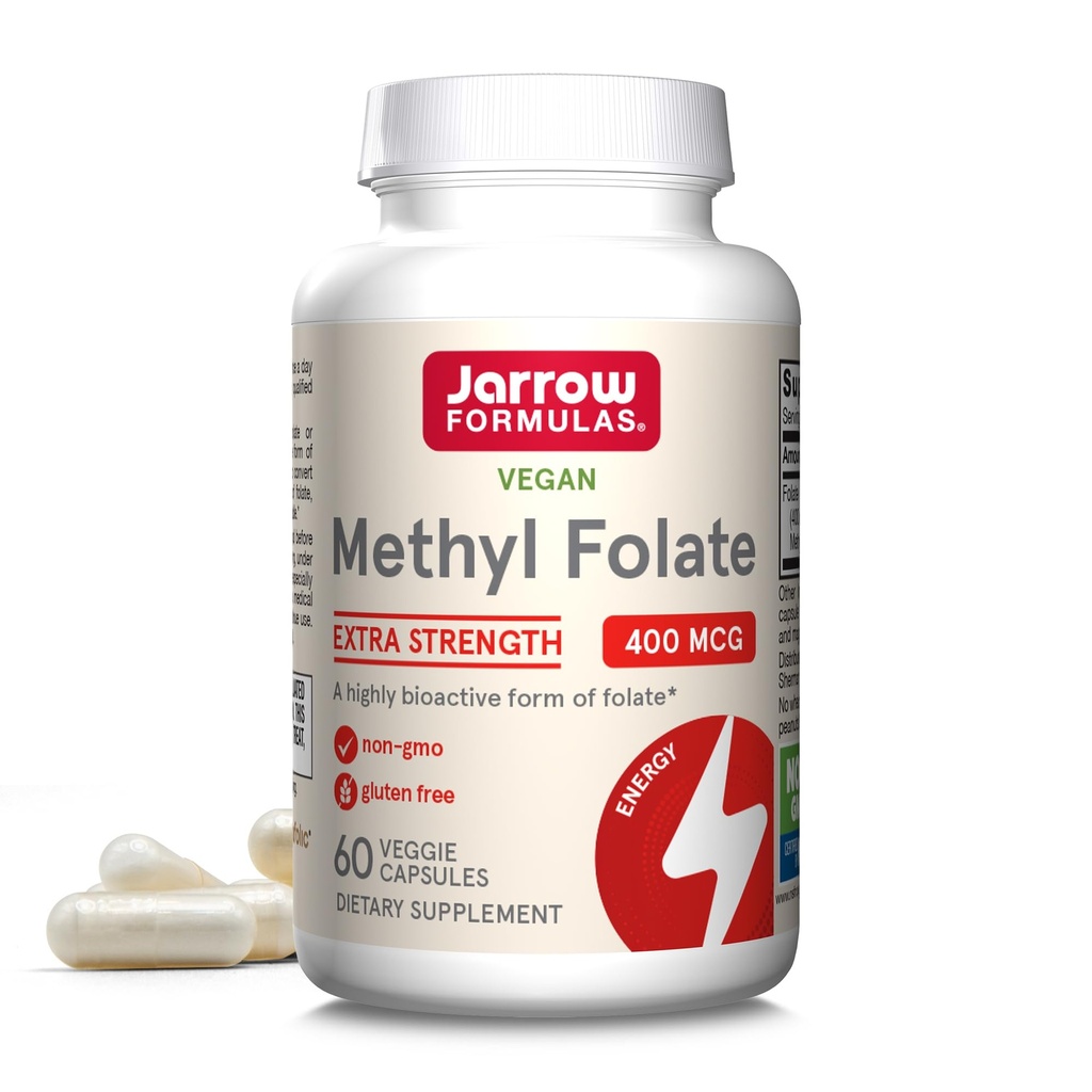 Jarrow Extra Strength Methyl Folate, Folate 400 mcg, 60 Capsules