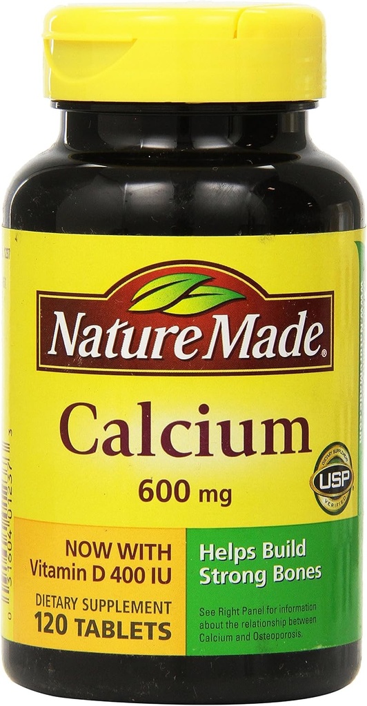 Alam Made Kalsium 600 mg dengan Vitamin D3 untuk Dukungan Imune, Tablet, 60 Count, membantu mendukung Kekuatan Tulang (Paket 3)