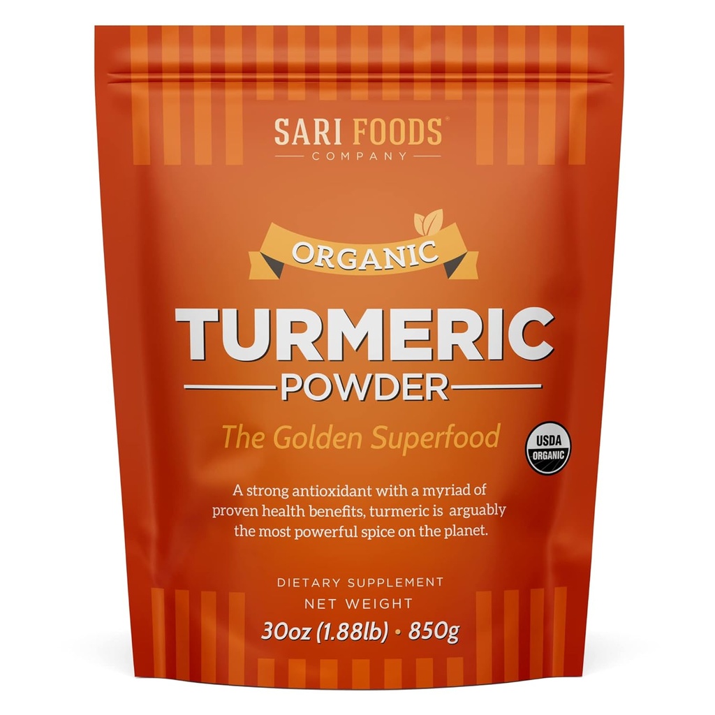 Bubuk Turmeric organik w / Curcumin Powder, 30 oz / 850g