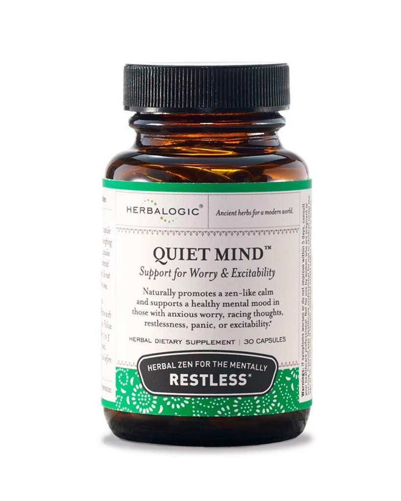 Herbalogic - Tenang Pikiran Herb Kapsul - Non- Sedating, Promotes Perasaan Tenda Seperti Tenang - Emosi Khawatir dan Panik Mood - Berdasarkan Formula Gula Pi Tang - 30 Cap Count Cina Tradisional