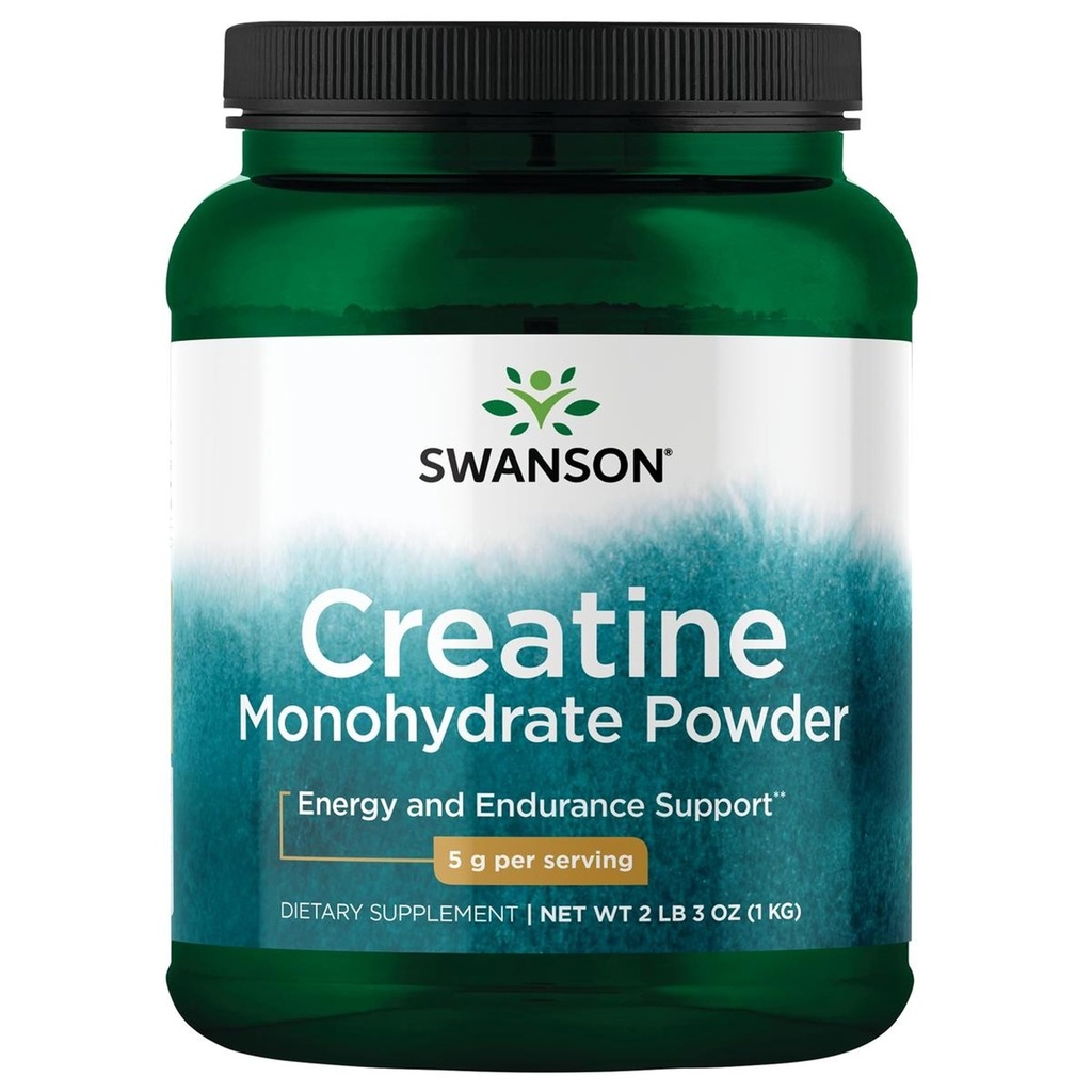 Swanson Creatine Monohydrate Powder, Micronized, 5g Per Serving, 200 Serving (1kg)