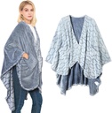 Bleeself Double- Sided Wearable Blanket Ultra Soft Flannel Shawl Blanket, Exversible Blanket, dengan Pockets, untuk Perempuan dan Pria