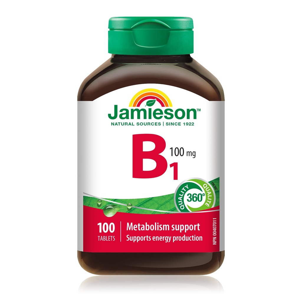Jamieson Vitamin B1 (Thiamine) 100 mg, 100 tablet