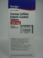 Ferrous Sulfate 324mg Hiburan dilapisi Red Tablets 100count