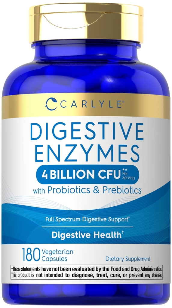 Carlyle Digetical Enzymes 126; dengan Propoletic & Pregnant 124; 180 Capsules 14; Non- GMO dan Gluten Free Suplemen untuk Pria & Perempuan