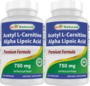 Acetyl L- Carnitine dan Alpha Lipoic Acid 750 mg 120 Capsules (120 Cacah (Paket 2))