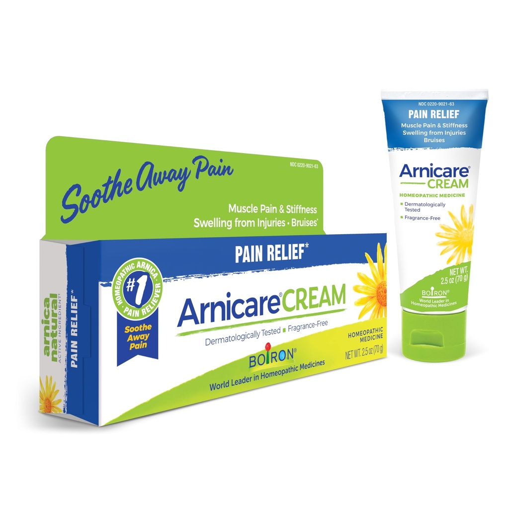 Boiron Arnicare Cream for Joint Pain, Muscle Pain, Swelling, Soreness, Stiffness, and Bruises - Cepat Absorbing dan Fragrance- Free - 2,5 oz