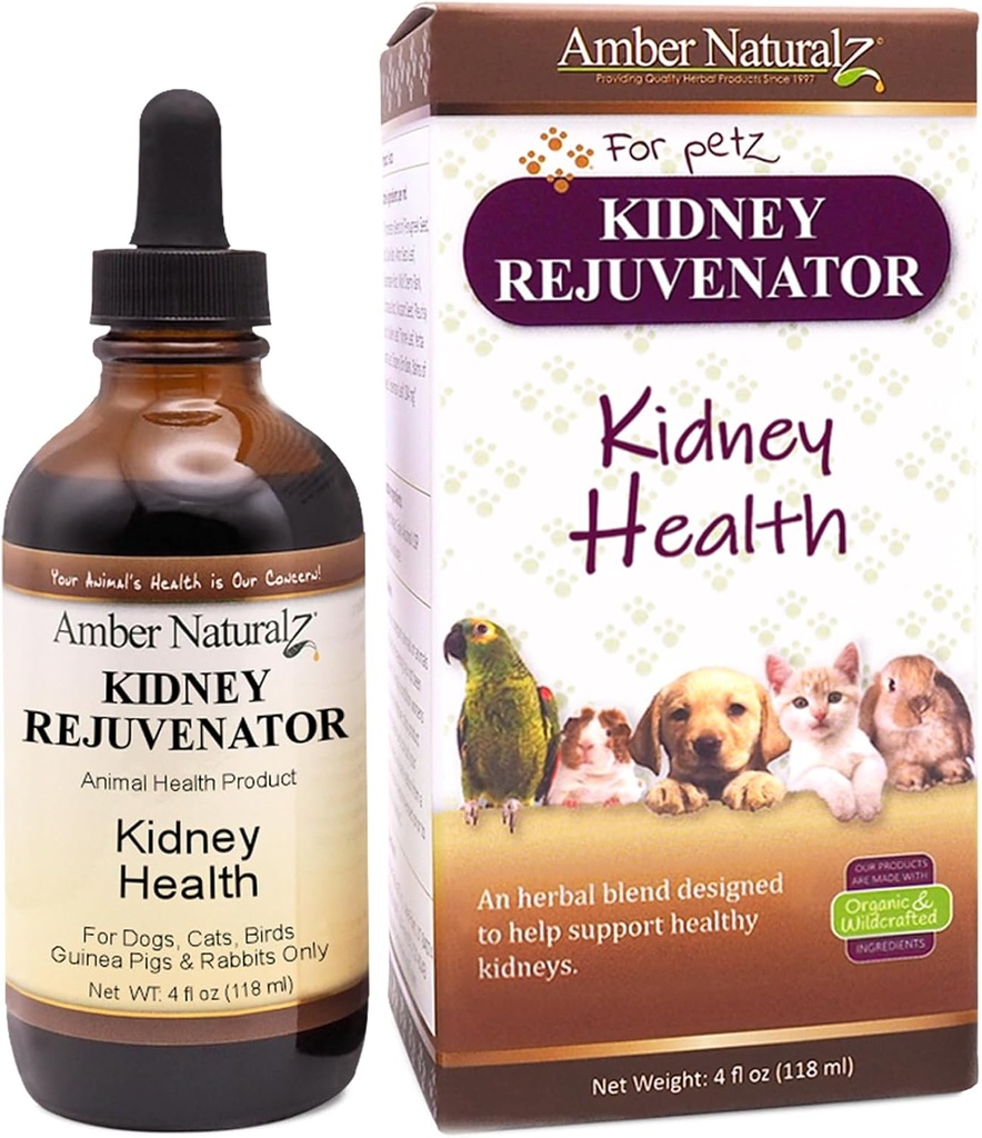 Amber AveralZ Kidney Remereator Herbal Supplemen untuk Anjing, Kucing, Burung, Kelinci, dan Guinea Pigs 124; Mendukung Fungsi Ginjal Normal 124; Bantuan Alam untuk Kesehatan Ginjal