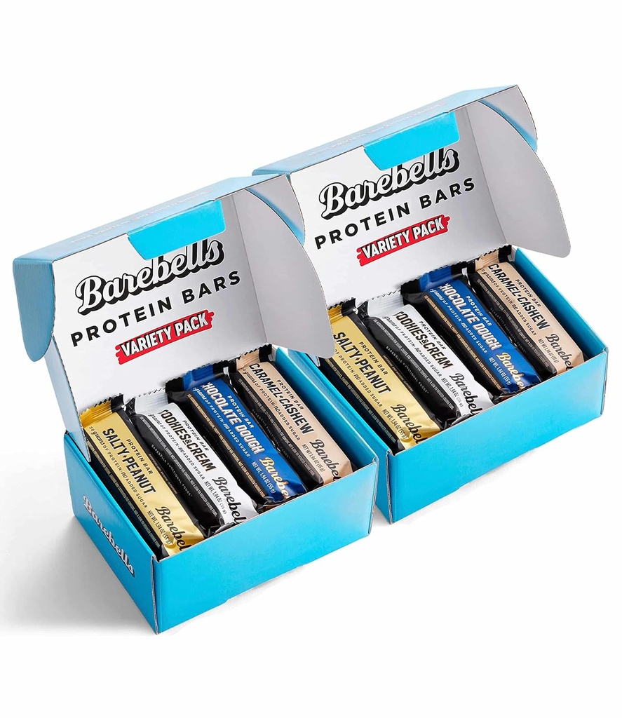 Barebells Protein Bars Variety Pack - 12 Count, Pack of 2 - Protein Snack with 20g of High Protein - Chocolate Protein Bar dengan 1g of Total Sugars - Sempurna di Go Protein Snack & Breakfast Bars