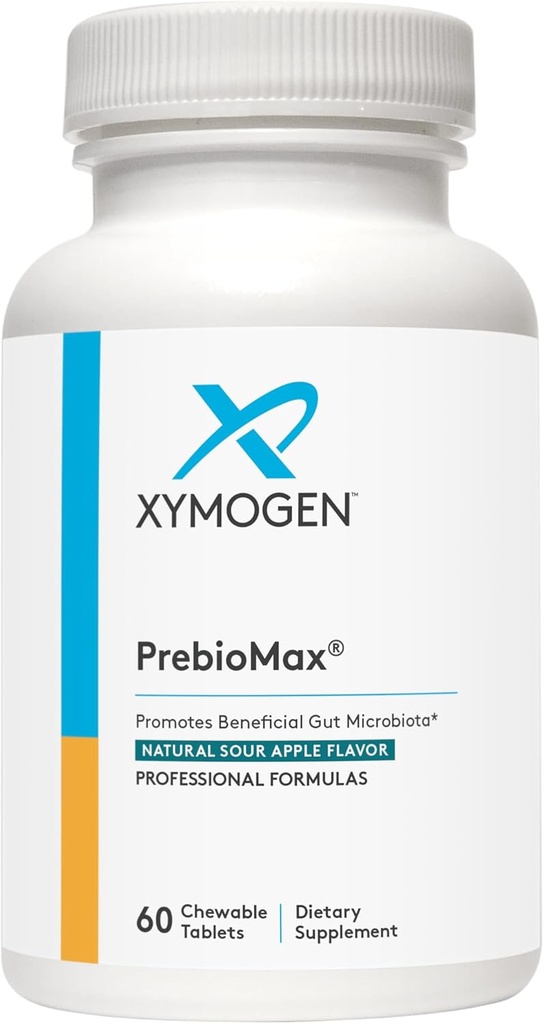 XYMOGEN PrebioMax Fiber Suplemen Prebiotic - Xyloligosacdedes (XOS) untuk membantu Mempertahankan Kesehatan Digetical + Dukungan Aktivitas Mikrobial sehat dalam The GI Tract - Sour Apple (60 Tewable Tablets)