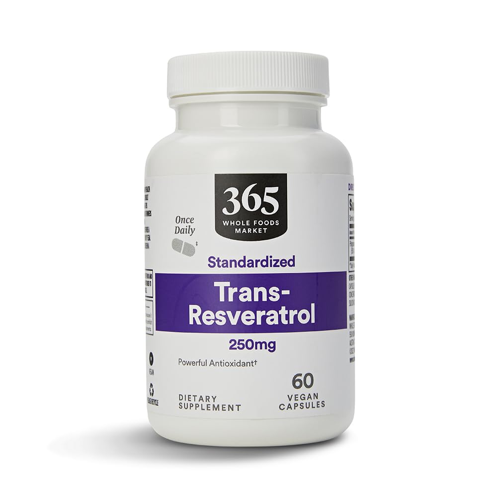 365 oleh Whole Foods Market, Transresveratrol 250Mg, 60 Vegg Capsules