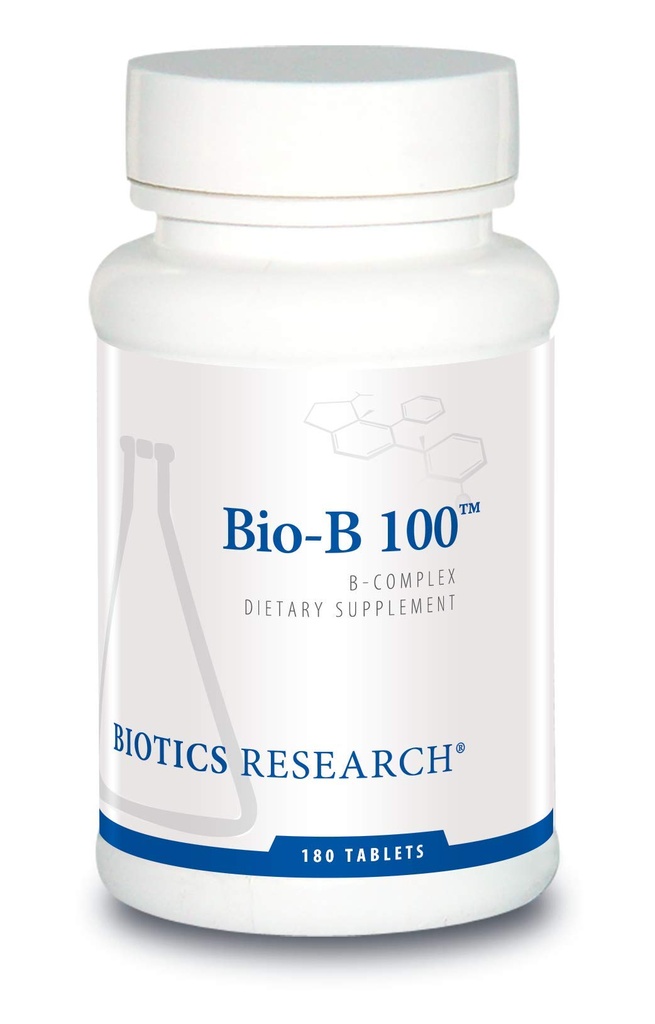 Biotika Research Bio B 100 - Vitamin B Kompleks Promotes Energi dan Kesehatan - 180 tablet