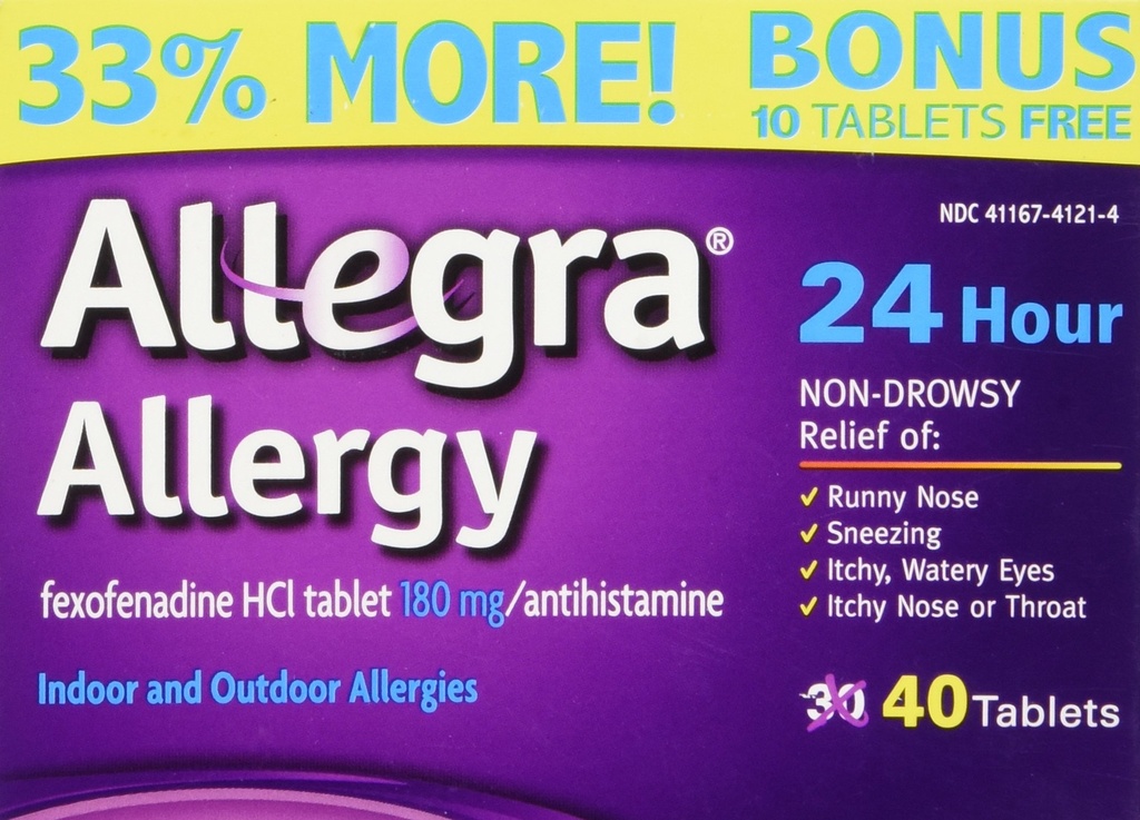 Allegra Allergy 40 Tablet (Bonus Pack - 33% Lebih) 24 Jam Perlindungan - Non Drowsy