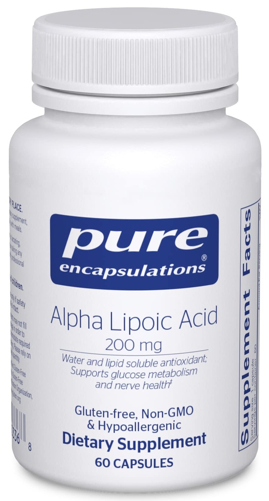 Enkapsul Murni Alpha Lipoic Acid 200 mg - 200mg ALA - Dukungan Hati & Antioksidant * - untuk Kesehatan Nerve & Carb Metabolisme - Vegan & Non-GMO Tambahan - 60 Kapsul