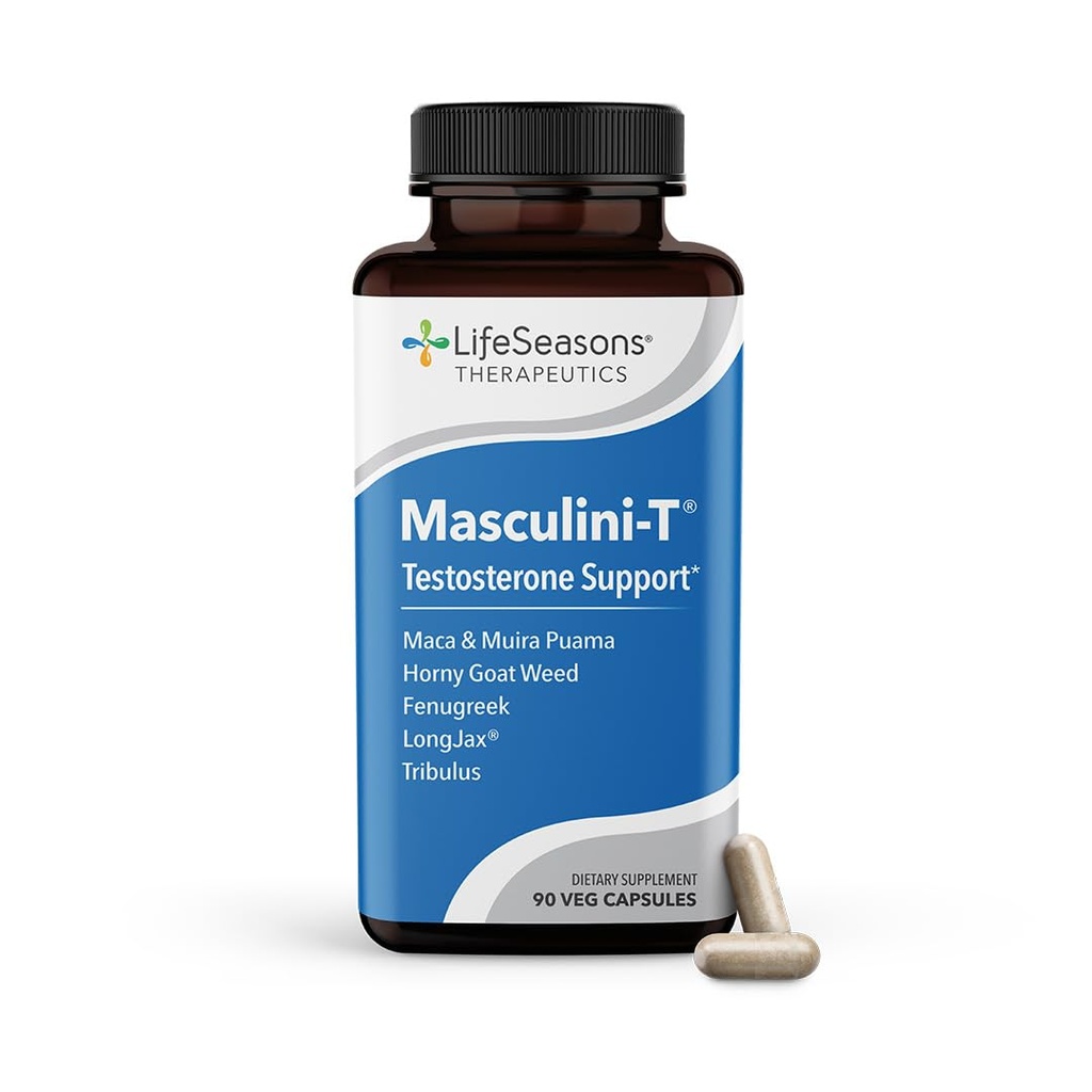 LifeSeasons Masculine- T - Testosteron Supplemen Dukungan - Enhances Mental & Fisik Actial of Seksual and Athletic Performance - Mendukung Fungsi Ekret Normal - Meningkatkan Libido - 90 Capsules
