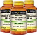 Mason Natural Cascara Sagrada 450 mg, Herbal Supplement for Normal Digetical Fungsi Dukungan, 100 Caplets (Paket 3)