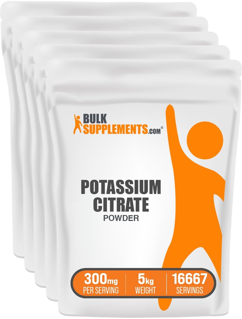 LokSuplements.com Potrate Powder - untuk Dukungan Hidration, Mineral Suplemen, Potasium 999mg - Gluten Bebas, 300mg per Serving, 1kg (2.2 Ibs) (Paket 5)