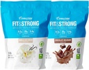 Evolusi Advanition Nutition Fit & Strite - Pure Whey Protein Powder with BCAA, Natural Flavor - 2 Pounds (Vanilla) + Fit & Strong- Pure Whey Protein Pounder dengan BCAA - 2 Pounds (Chocolate)