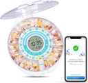 Zoksi Upgrade Bluetooth Smart Automatic Pill Dispenser, Electronic Medication Discenser for Elderly, 28 Comports Medicine Organizer with Sound / Light / App Alarm (Memiliki Video Operasi di bawah)