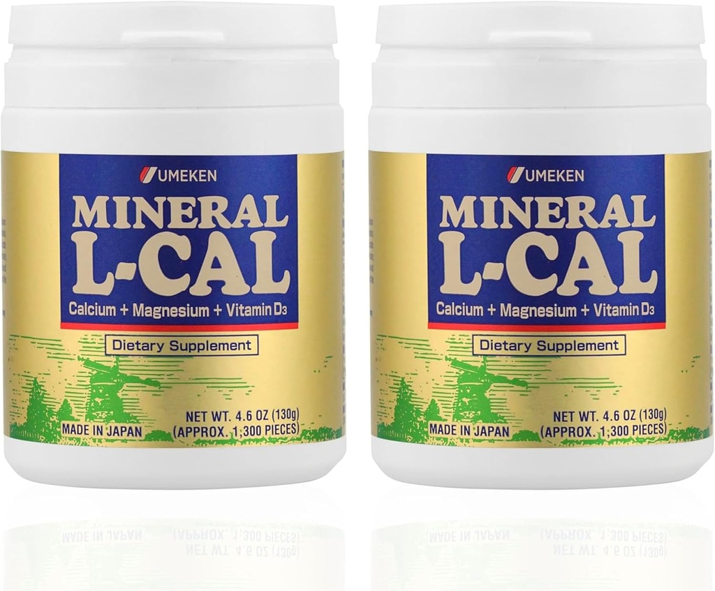 Mineral L-Cal Calcium dengan Vitamin D3, 4 Bulan Supply, Soluble Ball Format Air Soluble dengan Magnesium & Mineces, Cepat Absorbing Kalsium Magnesium D3 Suplemen, 1.300 Balls per Botol, 130g Masing-masing, Paket 2