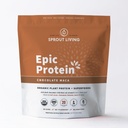 Sprout Living Epic Protein, Tanaman berbasis Protein & SuperFoods Powder, Chocolate Maca Powder 124; 20 Grams Amoranic Powder, Vegan, Non Dairy, Non- GMO, Gluten Free, Low Sugar (5 Pound, 60 Servings)
